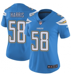 Women's Nike Los Angeles Chargers #58 Nigel Harris Electric Blue Alternate Vapor Untouchable Elite Player NFL Jersey