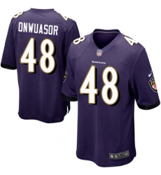 Men's Nike Baltimore Ravens #48 Patrick Onwuasor Game Purple Team Color NFL Jersey