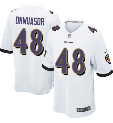 Men's Nike Baltimore Ravens #48 Patrick Onwuasor Game White NFL Jersey