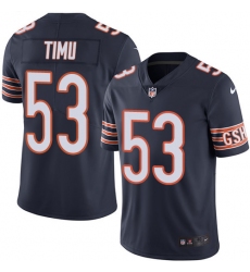 Men's Nike Chicago Bears #53 John Timu Navy Blue Team Color Vapor Untouchable Limited Player NFL Jersey
