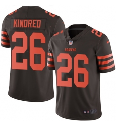 Men's Nike Cleveland Browns #26 Derrick Kindred Limited Brown Rush Vapor Untouchable NFL Jersey