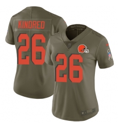Women's Nike Cleveland Browns #26 Derrick Kindred Limited Olive 2017 Salute to Service NFL Jersey