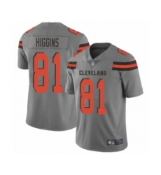 Women's Cleveland Browns #81 Rashard Higgins Limited Gray Inverted Legend Football Jersey
