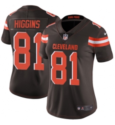 Women's Nike Cleveland Browns #81 Rashard Higgins Brown Team Color Vapor Untouchable Limited Player NFL Jersey