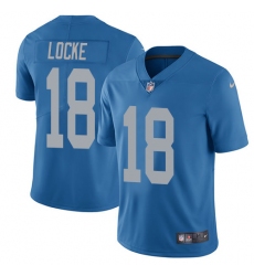 Men's Nike Detroit Lions #18 Jeff Locke Elite Blue Alternate NFL Jersey