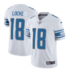 Men's Nike Detroit Lions #18 Jeff Locke Elite White NFL Jersey