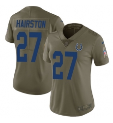 Women's Nike Indianapolis Colts #27 Nate Hairston Limited Olive 2017 Salute to Service NFL Jersey