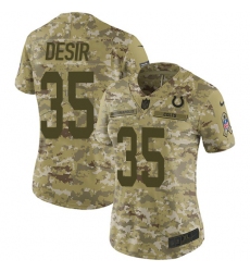 Women's Nike Indianapolis Colts #35 Pierre Desir Limited Camo 2018 Salute to Service NFL Jersey