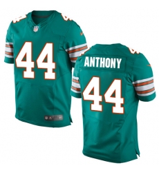 Men's Nike Miami Dolphins #44 Stephone Anthony Elite Aqua Green Alternate NFL Jersey