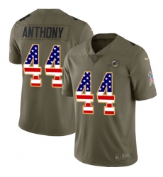 Men's Nike Miami Dolphins #44 Stephone Anthony Limited Olive/USA Flag 2017 Salute to Service NFL Jersey