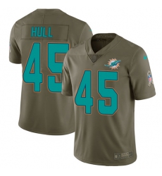 Youth Nike Miami Dolphins #45 Mike Hull Limited Olive 2017 Salute to Service NFL Jersey