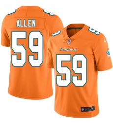 Men's Nike Miami Dolphins #59 Chase Allen Elite Orange Rush Vapor Untouchable NFL Jersey