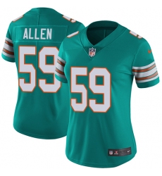 Women's Nike Miami Dolphins #59 Chase Allen Aqua Green Alternate Vapor Untouchable Limited Player NFL Jersey