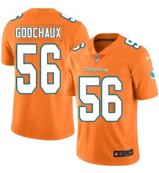 Men's Nike Miami Dolphins #56 Davon Godchaux Elite Orange Rush Vapor Untouchable NFL Jersey
