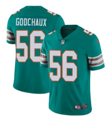 Youth Nike Miami Dolphins #56 Davon Godchaux Aqua Green Alternate Vapor Untouchable Limited Player NFL Jersey
