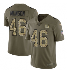 Men's Nike New York Giants #46 Calvin Munson Limited Olive/Camo 2017 Salute to Service NFL Jersey