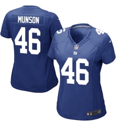 Women's Nike New York Giants #46 Calvin Munson Game Royal Blue Team Color NFL Jersey