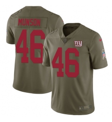 Youth Nike New York Giants #46 Calvin Munson Limited Olive 2017 Salute to Service NFL Jersey