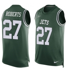 Men's Nike New York Jets #27 Darryl Roberts Limited Green Player Name & Number Tank Top NFL Jersey