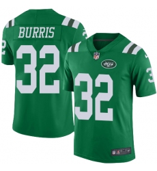 Men's Nike New York Jets #32 Juston Burris Limited Green Rush Vapor Untouchable NFL Jersey