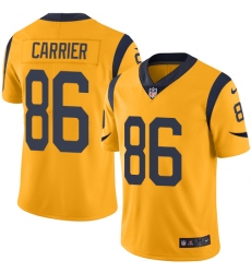 Men's Nike Los Angeles Rams #86 Derek Carrier Limited Gold Rush Vapor Untouchable NFL Jersey
