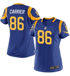 Women's Nike Los Angeles Rams #86 Derek Carrier Game Royal Blue Alternate NFL Jersey