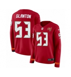 Women's Nike Tampa Bay Buccaneers #53 Adarius Glanton Limited Red Therma Long Sleeve NFL Jersey
