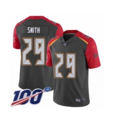 Men's Tampa Bay Buccaneers #29 Ryan Smith Limited Gray Inverted Legend 100th Season Football Jersey