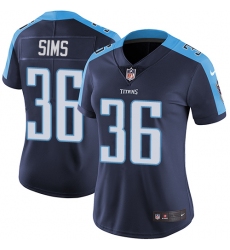 Women's Nike Tennessee Titans #36 LeShaun Sims Navy Blue Alternate Vapor Untouchable Limited Player NFL Jersey