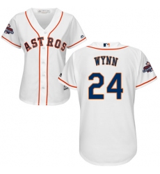 Women's Majestic Houston Astros #24 Jimmy Wynn Replica White Home 2017 World Series Champions Cool Base MLB Jersey