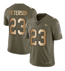 Men's Nike Arizona Cardinals #23 Adrian Peterson Limited Olive/Gold 2017 Salute to Service NFL Jersey