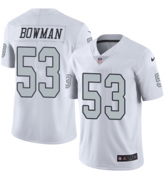 Men's Nike Oakland Raiders #53 NaVorro Bowman Limited White Rush Vapor Untouchable NFL Jersey