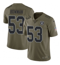 Youth Nike Oakland Raiders #53 NaVorro Bowman Limited Olive 2017 Salute to Service NFL Jersey