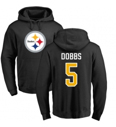 NFL Nike Pittsburgh Steelers #5 Joshua Dobbs Black Name & Number Logo Pullover Hoodie