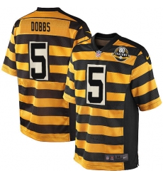 Youth Nike Pittsburgh Steelers #5 Joshua Dobbs Elite Yellow/Black Alternate 80TH Anniversary Throwback NFL Jersey