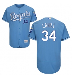 Men's Majestic Kansas City Royals #34 Trevor Cahill Light Blue Flexbase Authentic Collection MLB Jersey