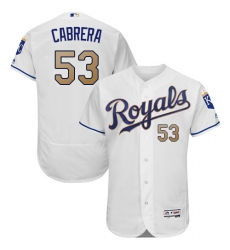 Men's Majestic Kansas City Royals #53 Melky Cabrera White Flexbase Authentic Collection MLB Jersey