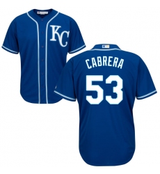 Youth Majestic Kansas City Royals #53 Melky Cabrera Authentic Blue Alternate 2 Cool Base MLB Jersey