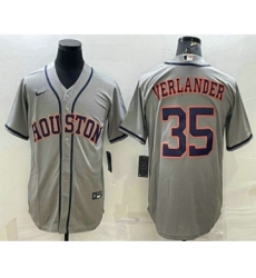 Men's Houston Astros #35 Justin Verlander Grey Stitched MLB Cool Base Nike Jersey