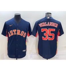 Men's Houston Astros #35 Justin Verlander Navy Blue Stitched MLB Cool Base Nike Jersey