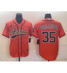 Men's Houston Astros #35 Justin Verlander Orange Cool Base Stitched Baseball Jersey