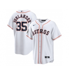 Men's Houston Astros #35 Justin Verlander White 2022 World Series Home Stitched Baseball Jersey