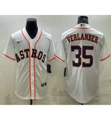 Men's Houston Astros #35 Justin Verlander White Stitched MLB Cool Base Nike Jersey