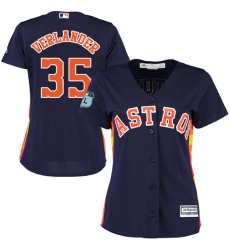 Women's Majestic Houston Astros #35 Justin Verlander Replica Navy Blue Alternate Cool Base MLB Jersey