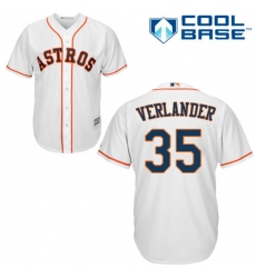 Youth Majestic Houston Astros #35 Justin Verlander Replica White Home Cool Base MLB Jersey