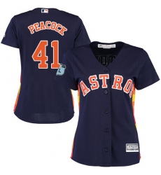 Women's Majestic Houston Astros #41 Brad Peacock Replica Navy Blue Alternate Cool Base MLB Jersey