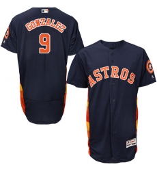 Men's Majestic Houston Astros #9 Marwin Gonzalez Navy Blue Flexbase Authentic Collection MLB Jersey