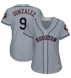 Women's Majestic Houston Astros #9 Marwin Gonzalez Replica Grey Road Cool Base MLB Jersey