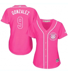 Women's Majestic Houston Astros #9 Marwin Gonzalez Replica Pink Fashion Cool Base MLB Jersey