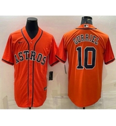 Men's Houston Astros #10 Yuli Gurriel Orange Stitched MLB Cool Base Nike Jersey